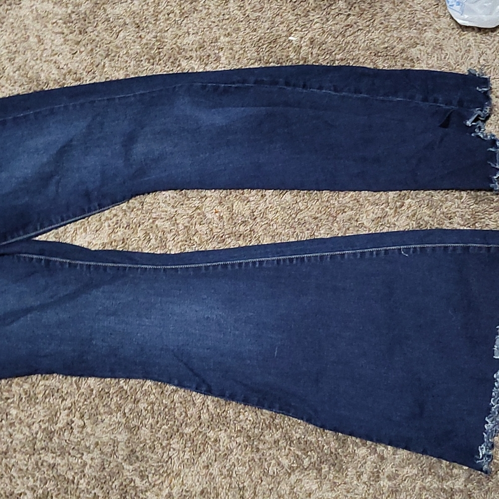 Wide leg stretch jeans
